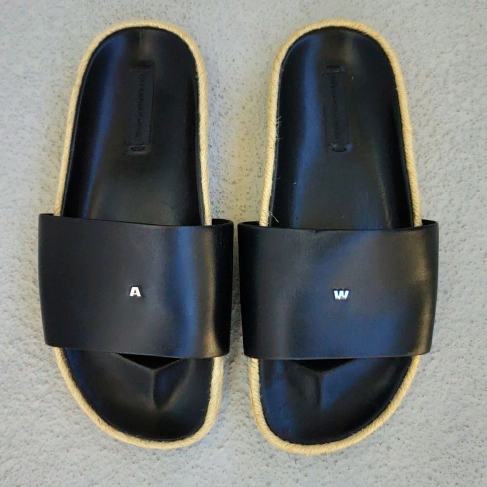 Alexander Wang leather/sisal sandals